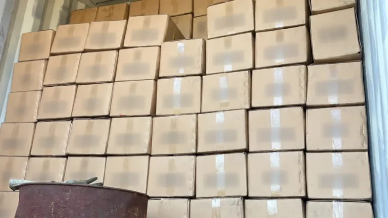 Private-label BBQ charcoal cartons loaded for export by KAOLA